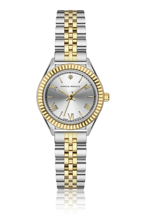 Monica Monaco, Két színárnyalatú rozsdamentes acél karóra gyémánttal díszítve, Ezüstszín, Aranyszín