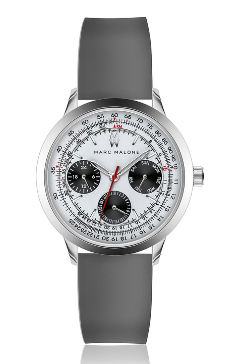Marc Malone, Мултифункционален часовник със силиконова каишка, Сив