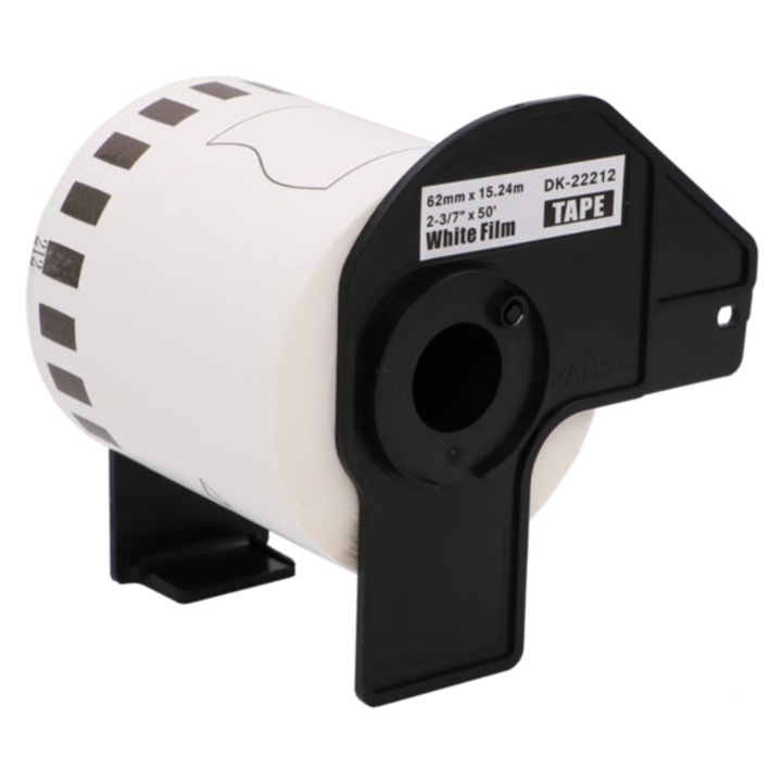 Kompatibilis Thermal Tape Brother DK-22212 – 62mm x 15, 24m, fekete-fehér, folyamatos fólia, tartós ragasztó