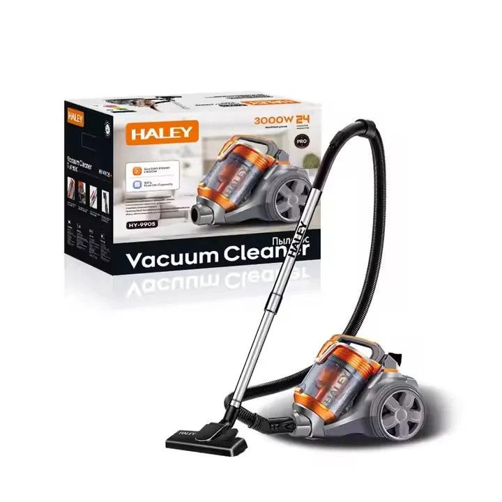 Aspirator portabil HALEY, cu aspiratie mare, 4 litri, 3000W, cu saci, Portocaliu/Gri