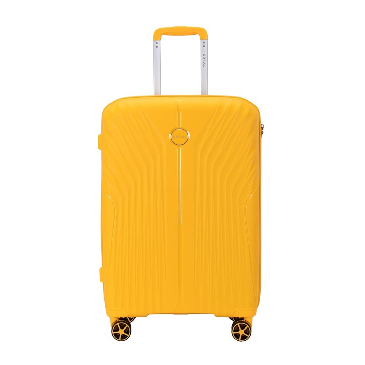 Troler KREAL Ibiza, Dimensiune medie, Cifru, Polipropilena, Galben, 65x43x26 cm