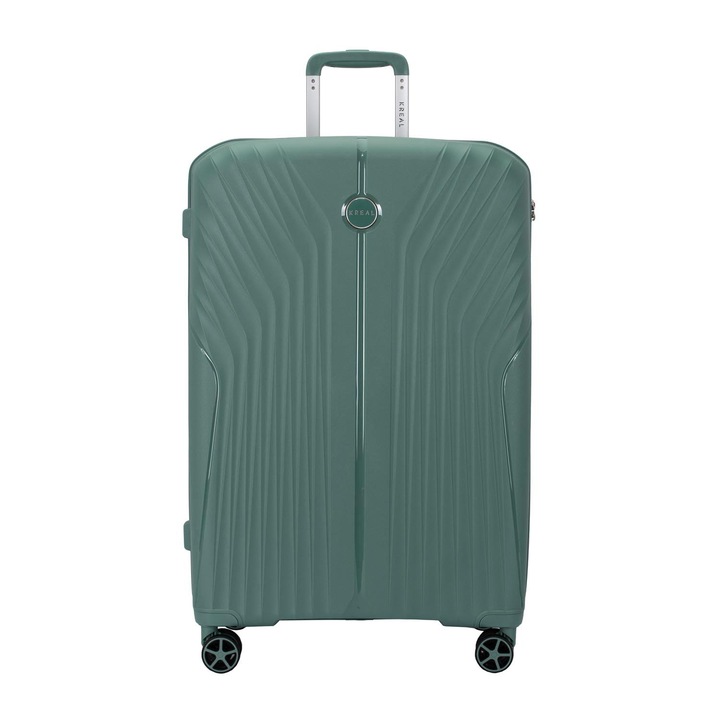 Куфар KREAL Ibiza, Голям размер, Шифър, Полипропилен, Зелен, 75x49x30 см