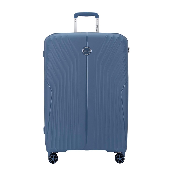 Куфар KREAL Ibiza, Голям размер, Шифър, Полипропилен, Син, 75x49x30 см