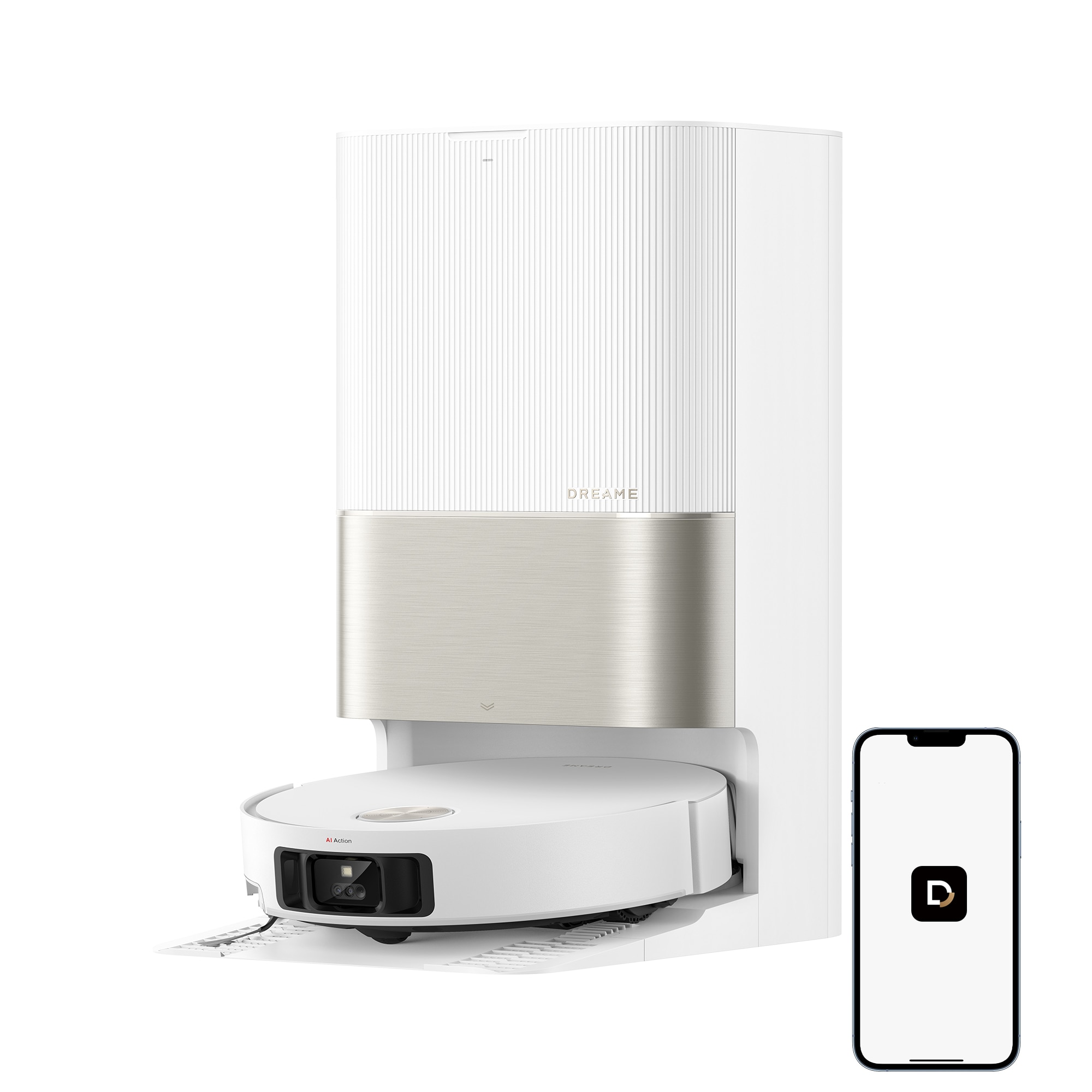 Robot de aspirare cu mop Dreame X50 Ultra RLX85CE-6-WH, detectare AI a obstacolelor și navigare la 360°, comanda vocala, depasire obstacol de 6CM, aspirare 20000Pa, perie dubla ant
