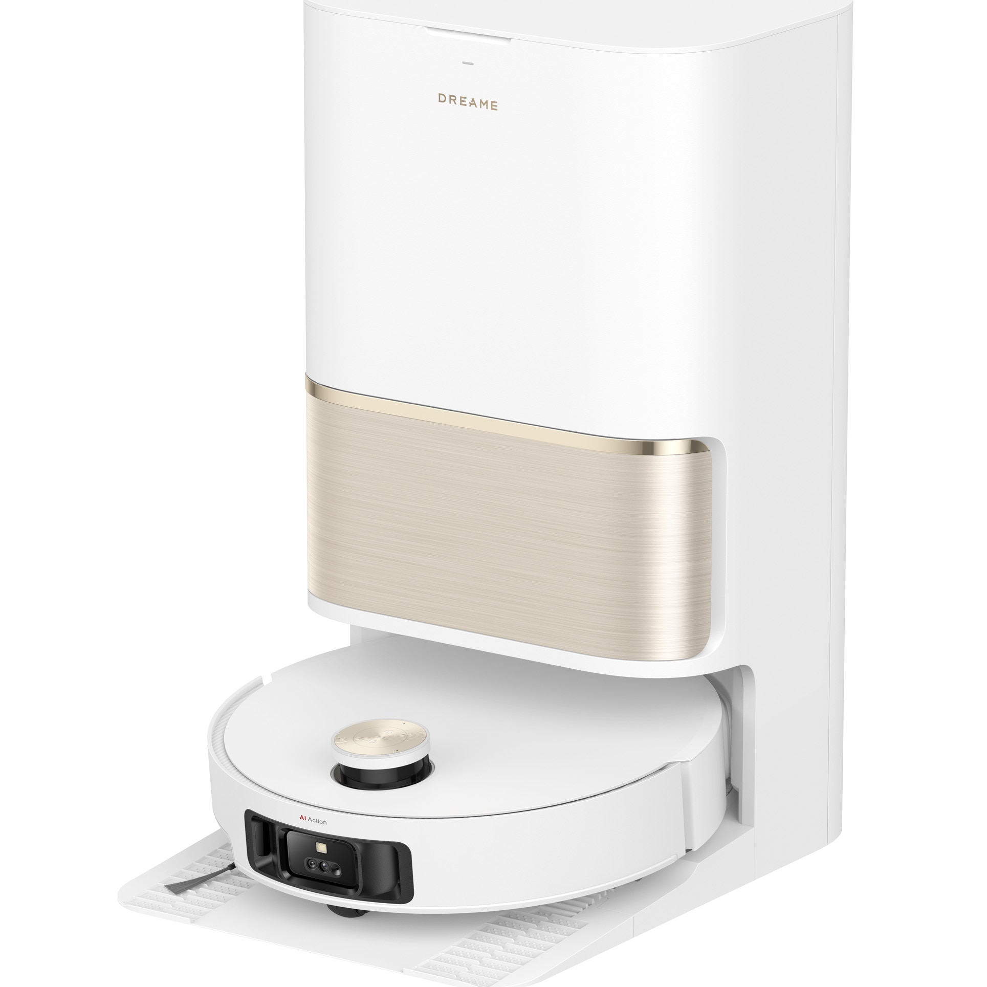 Robot de aspirare cu mop Dreame L50 Pro Ultra RLL84CE, putere de aspirare 19500Pa, detectare AI a obstacolelor și navigare la 360°, depasire obstacol 4CM, baterie 6400mAh, alb