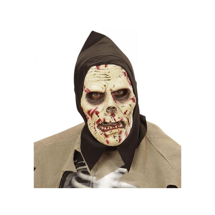 Masca din spuma de latex Darkness Zombie, Widmann, Cu gluga