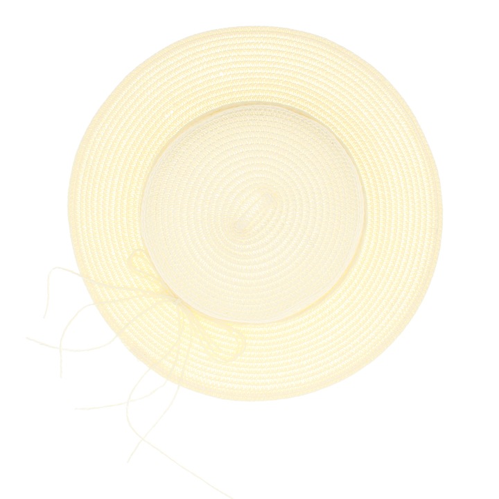 Palarie de soare, Dama, din paie de hartie, Buticcochet, bor mic, One size, cu snur decorativ, Crem - PAL1694