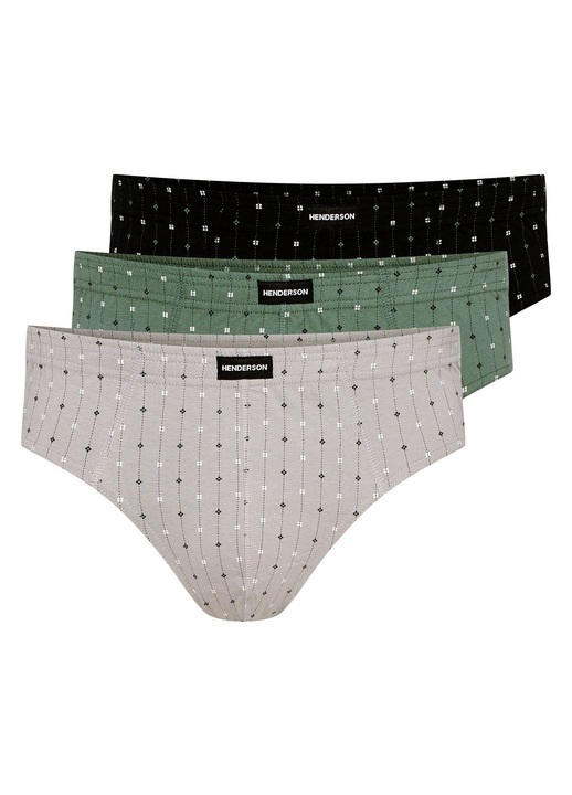 Férfi alsónadrág Classic Henderson 3 darabos szett világosszürke, khaki zöld, fekete XXL, Többszínű, M
