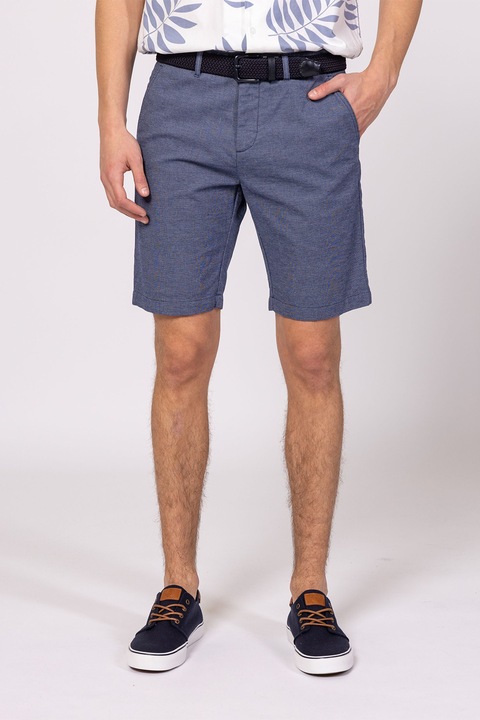 HEAVY TOOLS, Pantaloni scurti din amestec de bumbac cu o curea