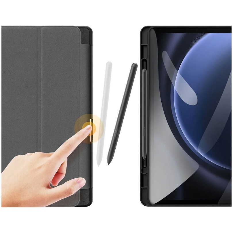 Husa Tableta DuxDucis Domo Stand cu suport Pen pentru Samsung Galaxy Tab S9 FE Negru
