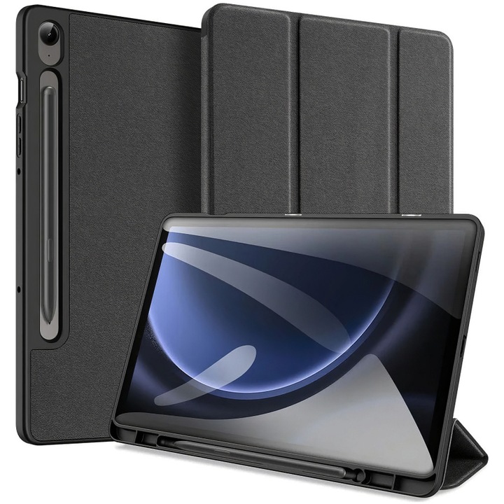 Husa Tableta DuxDucis Domo Stand cu suport Pen pentru Samsung Galaxy Tab S9 FE Negru
