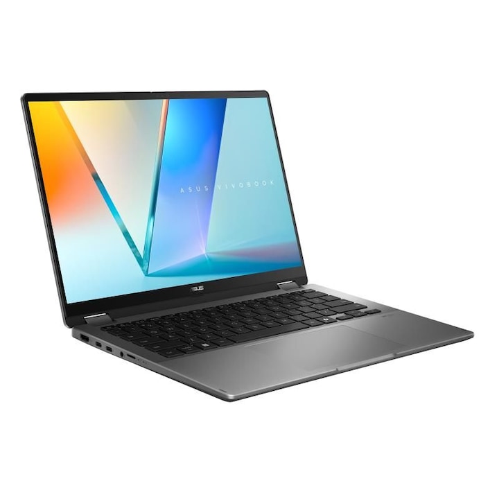 Asus VivoBook 14 Flip TP3407SA-QL059X laptop, 14 hüvelykes 1920 x 1200 érintőképernyő, Intel 226V 8 C / 8 T, 2.2 GHz - 4.5 GHz, 8 MB gyorsítótár, 12 W, 16 GB LPDDR5X, 512 GB SSD, Intel Arc Graphics, Windows 11 Pro, Szürke