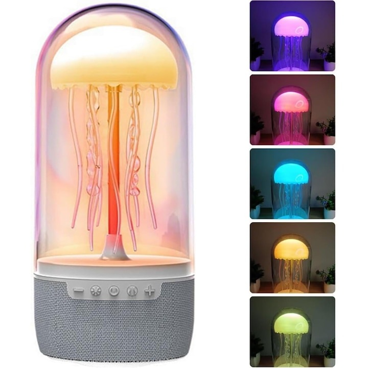 Boxa Portabila Jellyfish, 3D, Efecte De Iluminare, Meduza Plutitoare, 7 Culori, Bluetooth, Sunet Stereo, EMATTERIO™