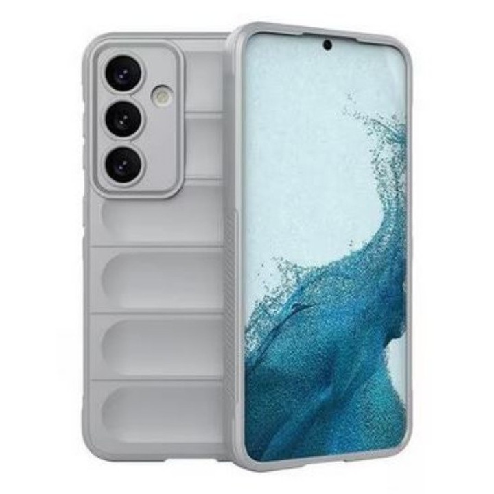 Samsung Galaxy A36 / A56 kompatibilis tok, TPU Wave, mikroszálas belső, kameravédelem, szürke, atlas