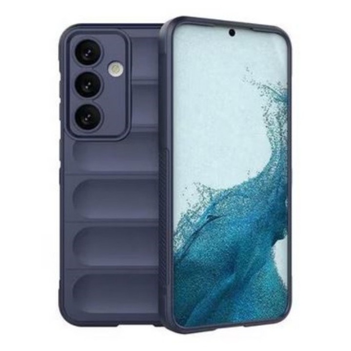 Samsung Galaxy A36 / A56 kompatibilis tok, TPU Wave, mikroszálas belső, kameravédelem, sötétkék, atlasz