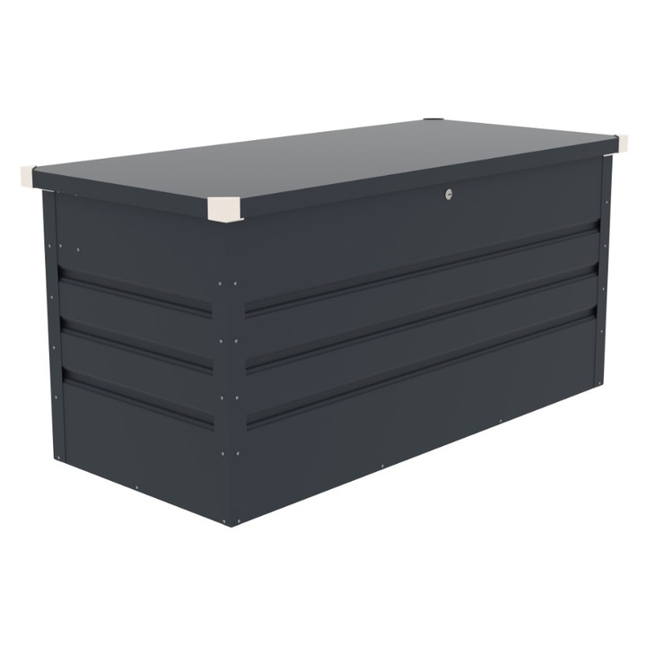 Lada pentru depozitare gradina metalica, MESTERINO Max B, dimensiuni 132x61x62 cm, culoare Gri