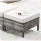 Set mobilier gradina/terasa coltar, masa si 2 tabureti, Maison Mex STOKE, antracit/gri/bej