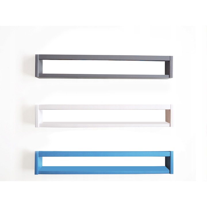 Set 2 etajere Montessori pentru carti din lemn natur sau colorat - bara patrata - 63, 8 cm