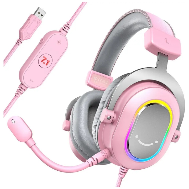 Casti audio stereo cu microfon Rebeltec AudioFeel 2 pentru smartphone-uri si tablete, pliabile, rosii