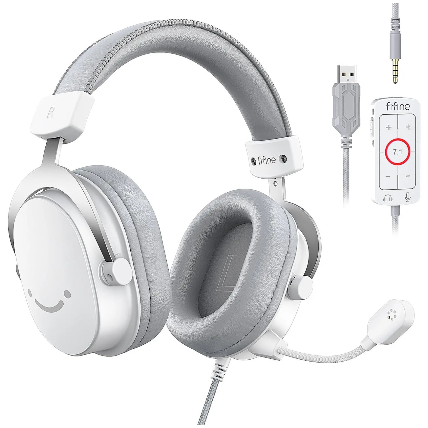 Fifine AmpliGame H9W casti cu fir cu microfon On-ear alb
