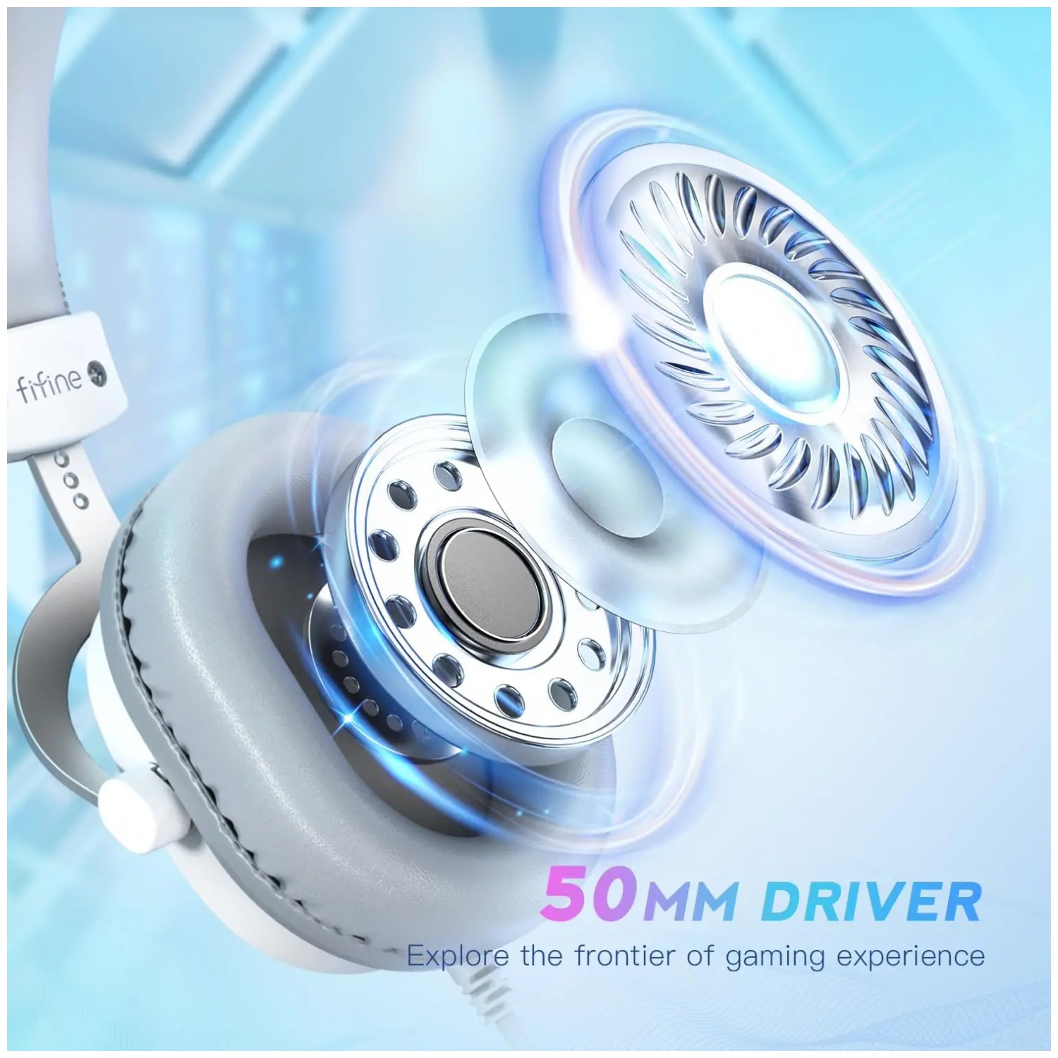 Fifine AmpliGame H9W casti cu fir cu microfon On-ear alb