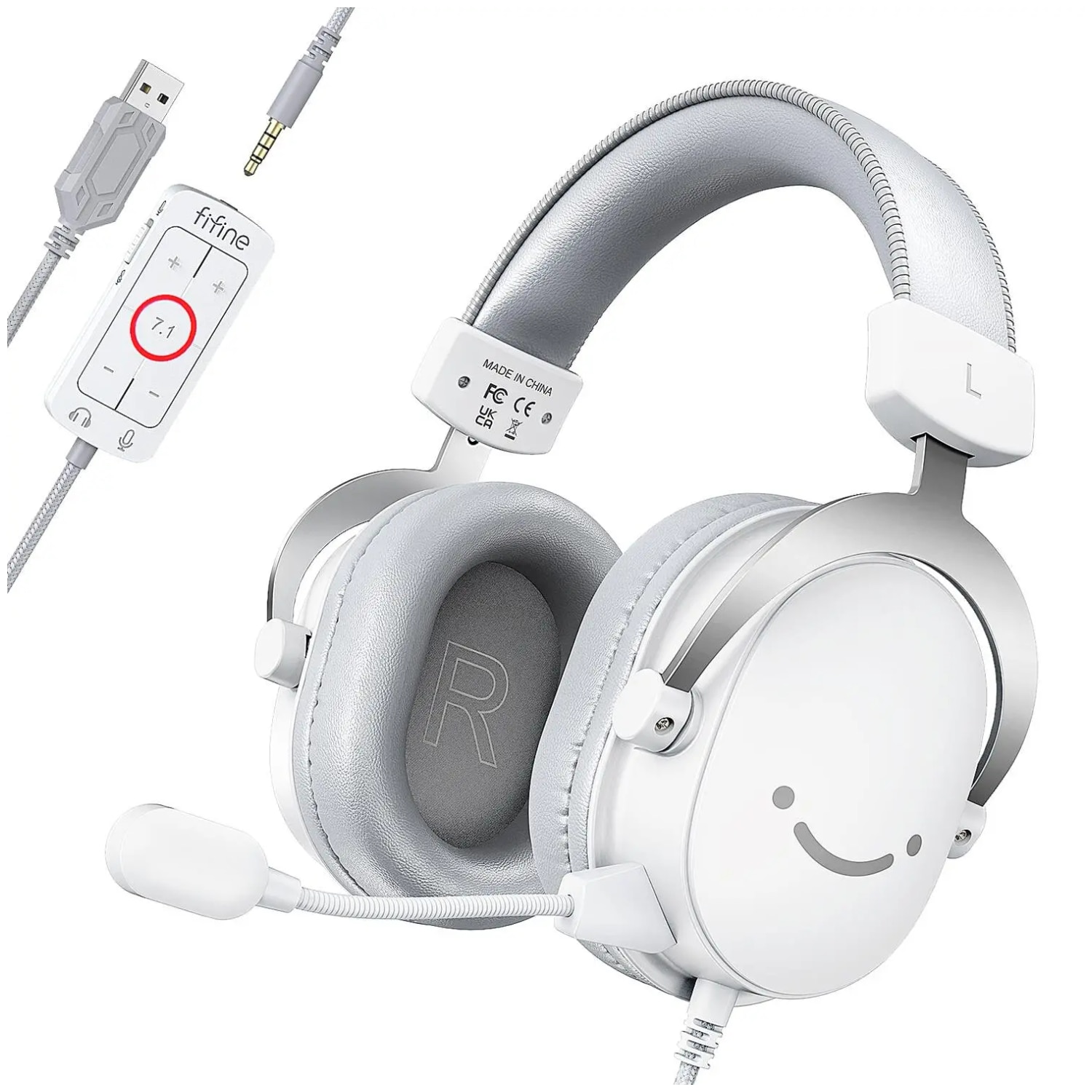 Fifine AmpliGame H9W casti cu fir cu microfon On-ear alb