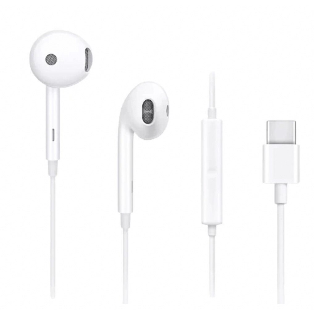 Casti in ear cu mufa USB-C compatibil cu orice telefon, Android si IOS cu aceasta mufa, volum control, Alb
