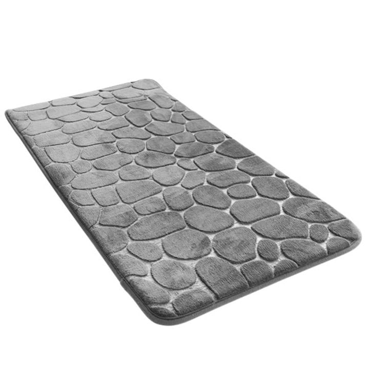 Килим за баня от мемори пяна, NEO™, 50x120 см, 1050g/m2, абсорбиращ, неплъзгащ се, микрофибър, сив, NEO™