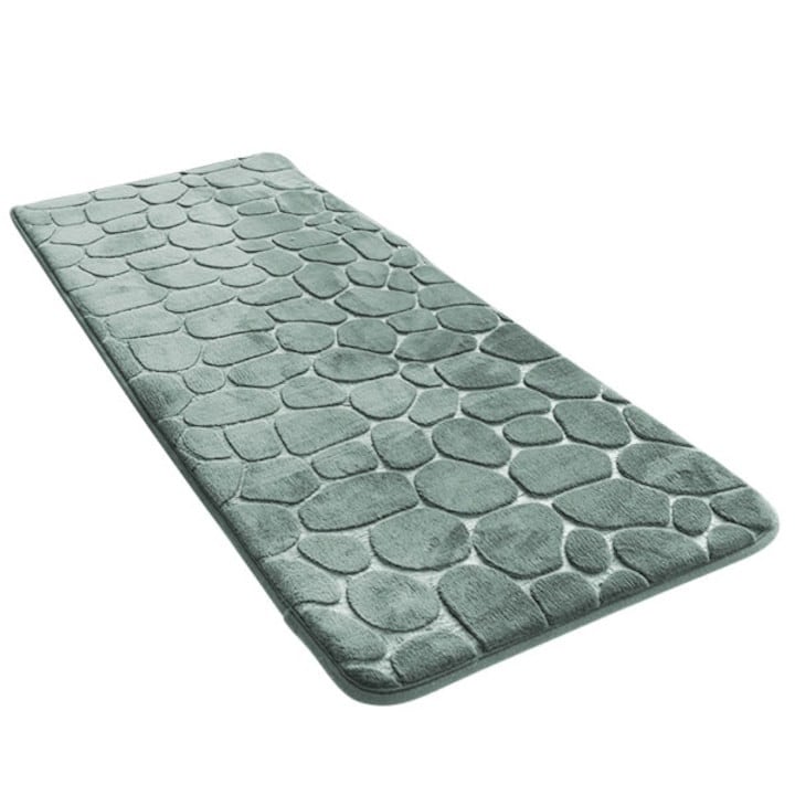 Килим за баня от мемори пяна, NEO™, 50x120 см, 1050g/m2, абсорбиращ, нехлъзгащ се, микрофибър, Petrol Grey, NEO™