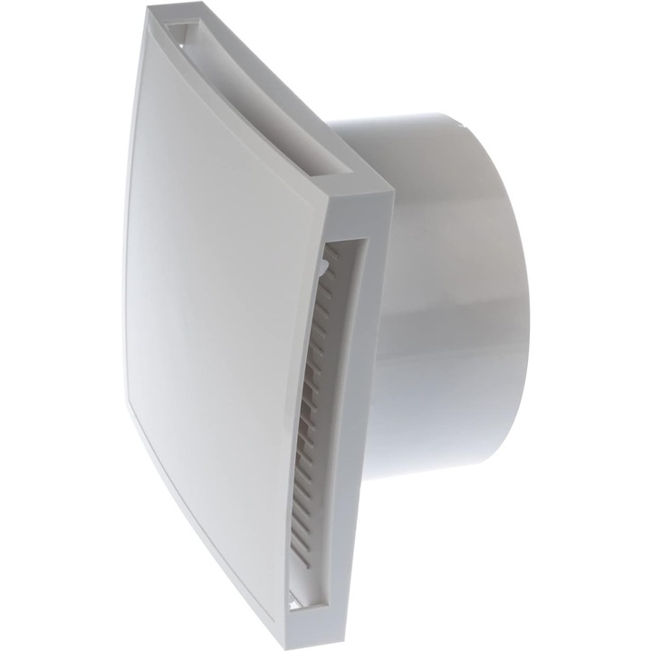 Ventilator silentios de 150 mm cu senzor de umiditate si temporizator, pentru bucatarie, baie, garaj, Alb