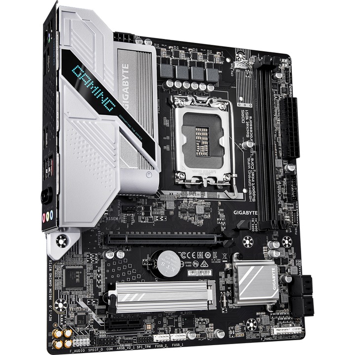 Дънна платка GIGABYTE H810M GAMING WIFI6, LGA1851, DDR5, BT, Wi-Fi, mATX, Черен