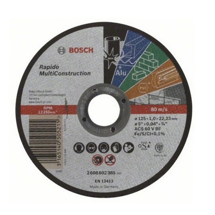 Disc debitare, Bosch Rapido, 125 x 22.23 x 1 mm