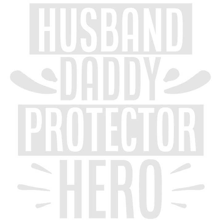 Sticker Exterior cu textul "Sot, tatic, protector si erou", Vinyl Alb, 20 cm