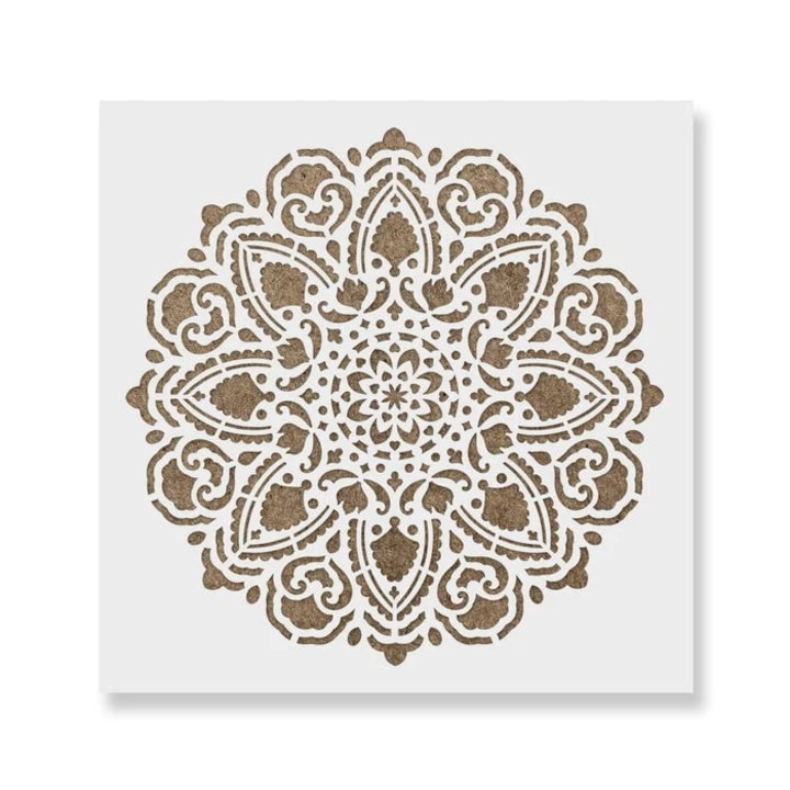 Sablon Perete vopsire, tencuiala 0.7mm Tranquility Mandala Refolosibil, model MXSP7148, 200 x 200 mm