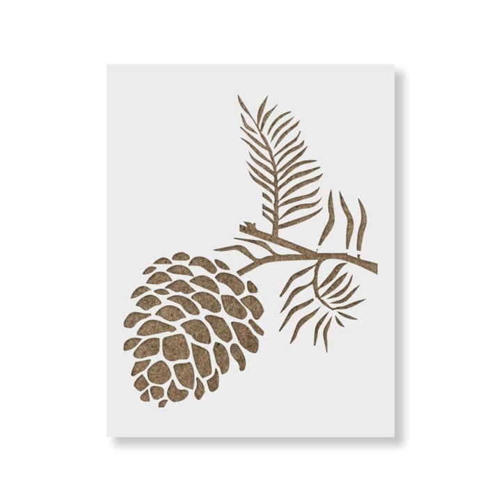 Sablon Perete vopsire, tencuiala 0.7mm Pine Cone Stencil Refolosibil, model MXSP7170, 100 x 100 mm