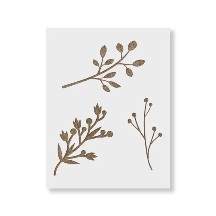 Sablon Perete vopsire, tencuiala 0.7mm Tree Branches Stencil Refolosibil, model MXSP7179, 200 x 200 mm