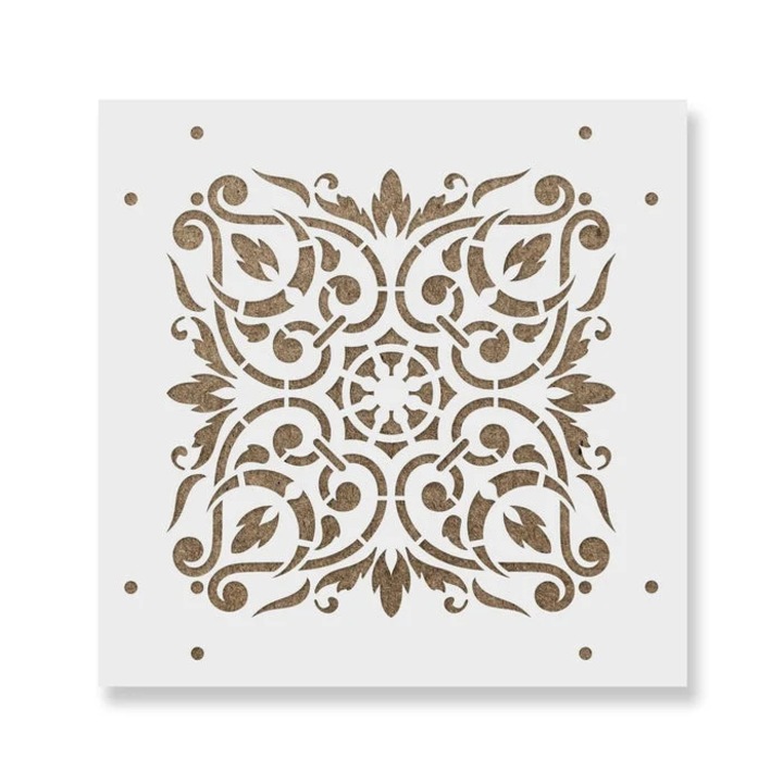 Sablon Perete vopsire, tencuiala 0.7mm Arabesque Refolosibil, model MXSP7154, 200 x 200 mm