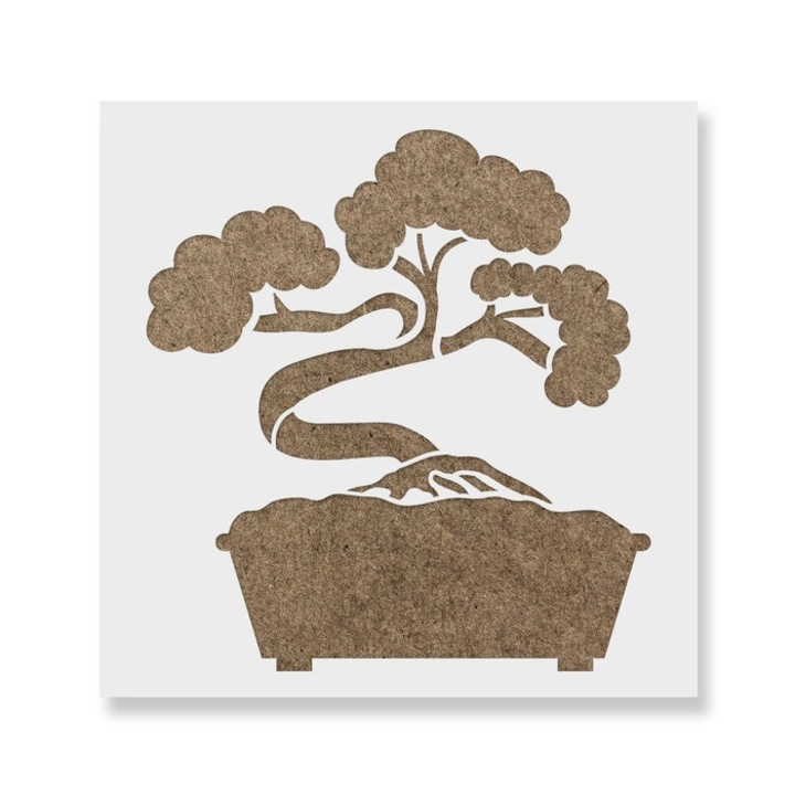 Sablon Perete vopsire, tencuiala 0.7mm Bonsai Tree Refolosibil, model MXSP7194, 100 x 100 mm