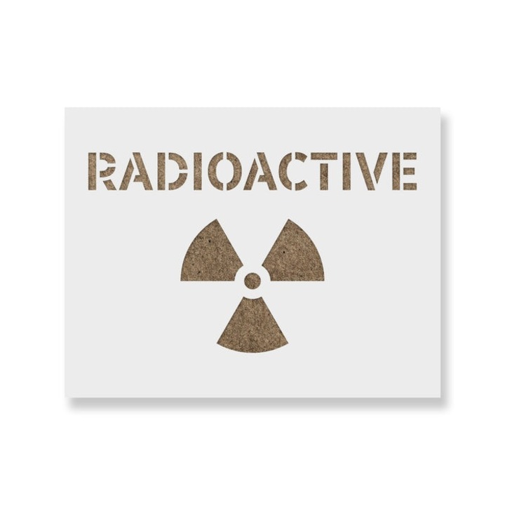 Sablon Perete vopsire, tencuiala 0.7mm Radioactive Symbol Refolosibil, model MXSP7219, 100 x 100 mm, 0.70mm