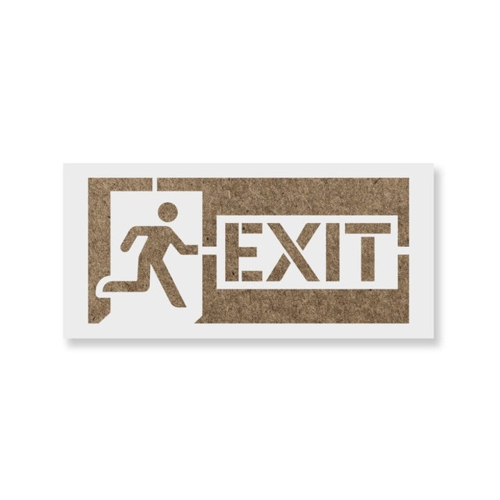 Sablon Perete vopsire, tencuiala 0.7mm Exit Sign Refolosibil, model MXSP7231, 200 x 200 mm, 0.70mm