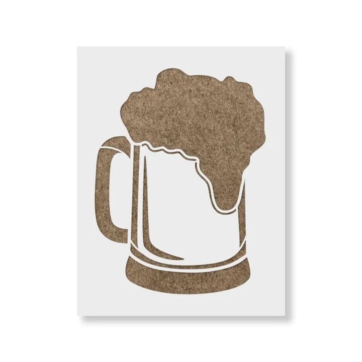 Sablon Perete vopsire, tencuiala 0.7mm Beer Mug Refolosibil, model MXSP7213, 100 x 100 mm, 0.70mm