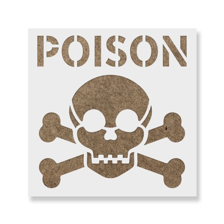 Sablon Perete vopsire, tencuiala 0.7mm Poison Symbol Refolosibil, model MXSP7227, 100 x 100 mm, 0.70mm