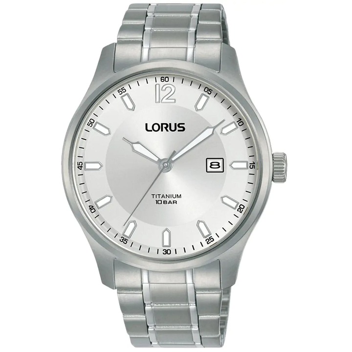 Férfi karóra Lorus Titanium RH901RX9, Seiko kvarc szerkezet, ezüst, 10 ATM, titán szíj