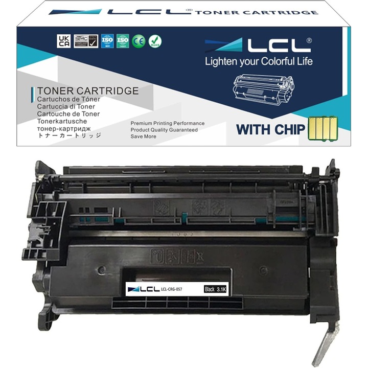 Cartus Toner Negru LCL -CRG-057, Compatibil cu Canon 057 057H CRG-057 CRG-057H, pentru Canon IMAGECLASS MF449DW MF441DW MF443DW