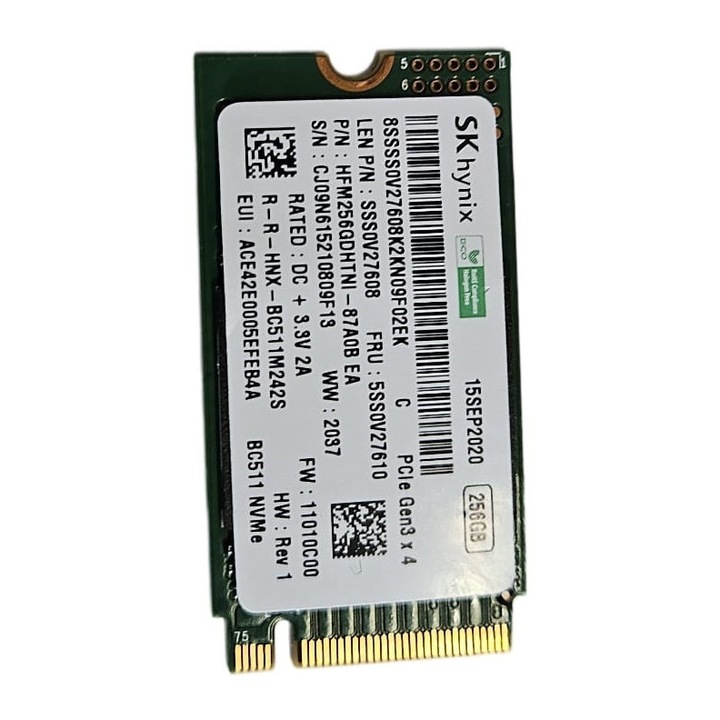 SSD NVME SK Hynix 256GB 2242 PCIe Gen3 x 4