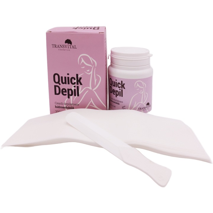 Депилираща паста, Натурална, водоразтворима, без восък и парафин, Quick Depil, 300g, TransVital Cosmetics