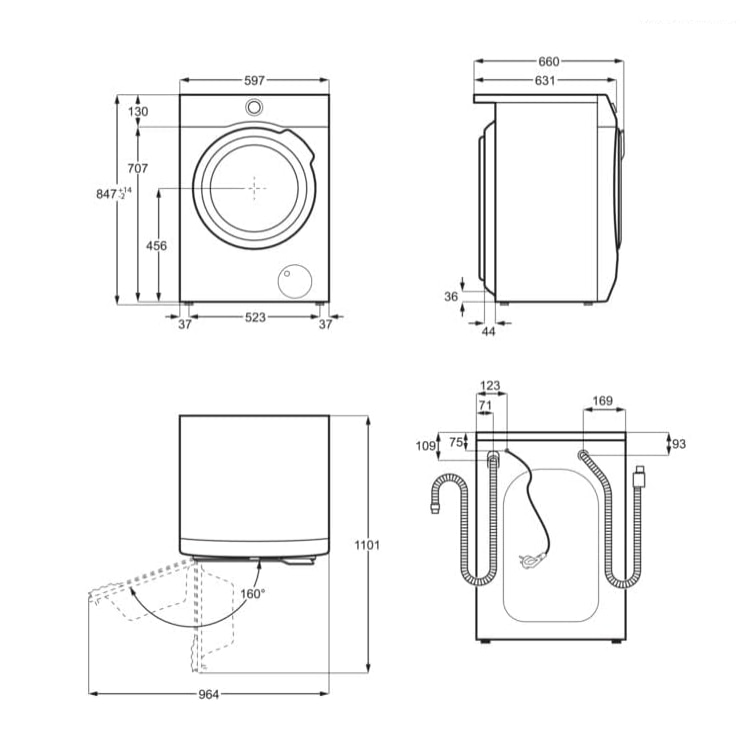 Masina de spalat cu uscator AEG LWR7F60605, 10/6 kg, 1600rpm