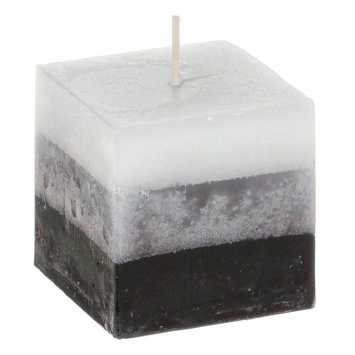 Квадратна ароматна свещ черно сиво бяло черно 5x5x5см