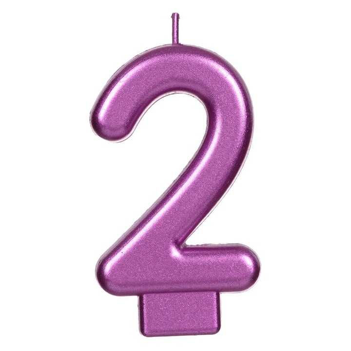 Метална фуксия свещ за рожден ден №2