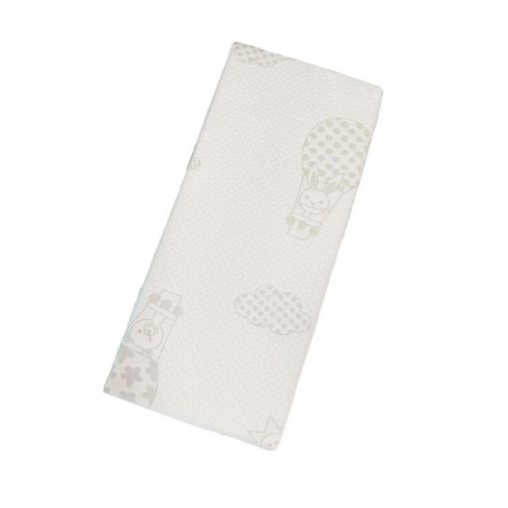 Saltea pentru patut bebelusi 90x40x5cm cocos-burete cu husa lavabila si detasabila cu fermoar Dreamillo Bunny